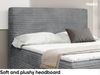 MEBLINI Boxspringbett mit Bettkasten - 180x200 - H3/Grau Cordstoff - TALIA - Gepolstert Doppelbett mit Matratze und Topper - Polsterbett mit Stauraum - Bett mit Kopfteil - Stauraumbett Bild 4
