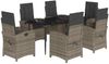 vidaXL 7-tlg. Garten-Essgruppe mit Kissen Grau Poly Rattan 3212356 Bild 2