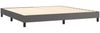 vidaXL Boxspringbett mit Matratze, Härtegrad: H2, Kunstleder Grau 200x200 cm Bild 4