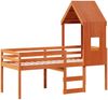 vidaXL Hochbett mit Dach Wachsbraun 90x200 cm Massivholz Kiefer 3282015 Bild 3