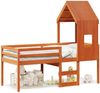 vidaXL Hochbett mit Dach Wachsbraun 90x200 cm Massivholz Kiefer 3282015 Bild 2