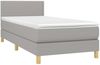 Boxspringbett mit Matratze & LED Stoff Hellgrau 90x200 cm, Härtegrad: H2 [3133605] Bild 3