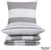 Buymax Bettwäsche Aspara Bettgarnitur, Bettbezug Set, Renforce: 100% Baumwolle, 2 teilig, mit Reißverschluss, modern gestreift, Grau Weiß, 155x220 cm Bild 4