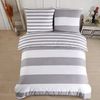 Buymax Bettwäsche Aspara Bettgarnitur, Bettbezug Set, Renforce: 100% Baumwolle, 2 teilig, mit Reißverschluss, modern gestreift, Grau Weiß, 155x220 cm Bild 3