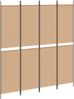 vidaXL 4-teiliger Raumteiler Beige 200 x 220 cm Stoff 42039224 Bild 2