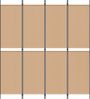 vidaXL 4-teiliger Raumteiler Beige 200 x 220 cm Stoff 42039224 Bild 4