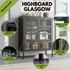 Mein-Regal Highboard Glasgow aus Metall Beistellschrank 2 Glastüren Schwarz Bild 2