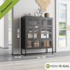 Mein-Regal Highboard Glasgow aus Metall Beistellschrank 2 Glastüren Schwarz Bild 4