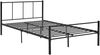 en.casa 'Laos' Metallbett, Einzelbett 120x200 cm, Schwarz, mit Lattenrost Bild 2
