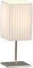 LED Tischleuchte Silber Chrom mit Plissee Stoffschirm Weiß, Höhe 26cm Bild 2