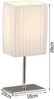LED Tischleuchte Silber Chrom mit Plissee Stoffschirm Weiß, Höhe 26cm Bild 3
