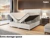 MEBLINI Boxspringbett ASTON 120x200 cm mit Bettkasten - H4/Creme Samt Polsterbett - Doppelbett mit Topper & Taschenfederkern-Matratze Bild 5