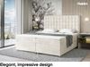 MEBLINI Boxspringbett ASTON 120x200 cm mit Bettkasten - H4/Creme Samt Polsterbett - Doppelbett mit Topper & Taschenfederkern-Matratze Bild 2