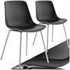tectake Esszimmerstuhl Kunststoffstuhl, Belastbarkeit 120 kg, 46 x 55 x 80,5 cm (Plastikstuhl Mave in schwarz/chrom, 2 St), ergonomische Form mit hoher Rückenlehne, Stahlbeine, bodenschonend Bild 5
