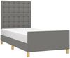 Einzelbett mit Kopfteil Stoff Dunkelgrau 90x200 cm Bild 3