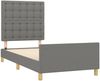 Einzelbett mit Kopfteil Stoff Dunkelgrau 90x200 cm Bild 4