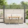 vidaXL Gartensofa 3-Sitzer mit Kissen & Tisch Beige Poly Rattan 4103858 Bild 4