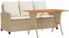 vidaXL Gartensofa 3-Sitzer mit Kissen & Tisch Beige Poly Rattan 4103858 Bild 2