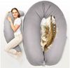 SEI Design Stillkissen Kapok-Füllung XXL 190x35 cm, Musselinbezug Bio-Baumwolle, ergonomisch, Schwangerschaftskissen mit Bezug, Seitenschläferkissen mit Kapok-Füllung, 100% Naturkissen, Musselin-Bezug aus Bio-Baumwolle Bild 2