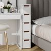 COSTWAY Beistellwagen, Nischenschrank schmal, mit 5 Schubladen & Rollen, weiß Bild 2