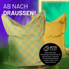 Lumaland 'Karo' Sitzsack XXL für Outdoor & Indoor, Polyester, Gelb/Pastellgelb, 380 l Bild 5