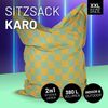Lumaland 'Karo' Sitzsack XXL für Outdoor & Indoor, Polyester, Gelb/Pastellgelb, 380 l Bild 3