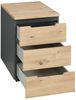 Rollcontainer Melanie / Memphis, Holzwerkstoff, Anthrazit, Holzfarben, 45 x 66 x 55 cm Bild 3
