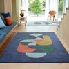 Teppich 100% Wolle Handgearbeitet | Wohnteppich Flordichte 3000g/m² | Bodenbelag Pflegeleicht | Retro Muster | Dunkelblau 120x170cm | Hull-Beverley von Kadima Design Bild 2