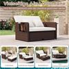 COSTWAY Loungebett, Rattan, 2-Personen, 3 in 1, mit verstellbarer Rückenlehne Bild 4