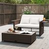 COSTWAY Loungebett, Rattan, 2-Personen, 3 in 1, mit verstellbarer Rückenlehne Bild 2