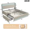Furnishings Home Polsterbett Doppelbett mit LED-Licht und USB-Anschluss und 4 Schubladen (Set, Bett), Hausbett, mit Schubladen Bild 4