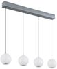 LED Pendelleuchte, Glas, Kugeln, grau, CCT, H 150 cm Bild 5