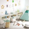Homfa Kinderregal, Spielzeugtruhe Bücherregal 3 Schubladen mit Rollen 102 x 33 x 61,5 Bild 2