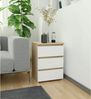 Home Collective Kommode 40 cm breit Holz Highboard Sideboard für Flur Schlafzimmer Wohnzimmer (Mehrzweckschrank Schrank schmal Kommode Schlafzimmer mit Schubladen), Kinderzimmer Organizer, 57 cm hoch mit 3 Schubladen sonoma Eiche-weiß Bild 3
