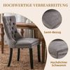 SeedWave Esszimmerstuhl 2er-Set Küchenstuhl Samtbezug, Holzfüße mit Verstellbaren Schrauben, Polsterstuhl mit Ringgriff, Niete und Knopf-Rückenlehne Bild 3