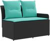 vidaXL Möbelsets mit Kissen 5 pcs Schwarz und Türkis PE-Rattan 3422208 Bild 5