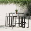 vidaXL Bartisch Schwarz 100x100x110 cm Pulverbeschichteter Stahl 4009269 Bild 3