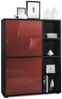 Highboard Schrank Anrichte Cuba mit 8 Fächern, Korpus in Schwarz matt / Fronten in Bordeaux Hochglanz Bild 5