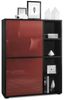 Highboard Schrank Anrichte Cuba mit 8 Fächern, Korpus in Schwarz matt / Fronten in Bordeaux Hochglanz Bild 4