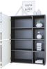 Highboard Schrank Anrichte Cuba mit 8 Fächern, Korpus in Schwarz matt / Fronten in Bordeaux Hochglanz Bild 2