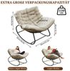 TWSOUL Schaukelsessel mit gepolstertem Kissen, Rattanstuhl Stahlrahmen Loungesessel, B93cm x T59cm x H76cm Bis 170kg Balkon Garten Wohnzimmer Schlafzimmer Bild 2
