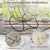 TWSOUL Schaukelsessel mit gepolstertem Kissen, Rattanstuhl Stahlrahmen Loungesessel, B93cm x T59cm x H76cm Bis 170kg Balkon Garten Wohnzimmer Schlafzimmer Bild 3