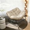 TWSOUL Schaukelsessel mit gepolstertem Kissen, Rattanstuhl Stahlrahmen Loungesessel, B93cm x T59cm x H76cm Bis 170kg Balkon Garten Wohnzimmer Schlafzimmer Bild 5