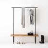 Garderobe Eiche 01 L 150 x 40 x 190 schwarz Bild 2
