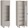 Lomadox Wohnzimmer-Set NASHVILLE-161, (Mega-Spar-Set, 3-St, Vitrine Lowboard Highboard), Wohnzimmer-Set in Taupe, mit Wellen-Optik, modern Bild 3