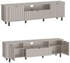 Lomadox Wohnzimmer-Set NASHVILLE-161, (Mega-Spar-Set, 3-St, Vitrine Lowboard Highboard), Wohnzimmer-Set in Taupe, mit Wellen-Optik, modern Bild 4