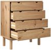 Schubladenschrank, Massivholz Kiefer, 76,5 x 39,5 x 90 cm, Natur Bild 4