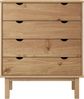 Schubladenschrank, Massivholz Kiefer, 76,5 x 39,5 x 90 cm, Natur Bild 3