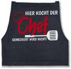 Shirtracer Kochschürze Hier kocht der Chef gemeckert wird nicht I Geschenk Kochen I Hobbykoch, (1-tlg), Kochschürze Herren Männer Bild 4