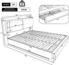 Merax LED-Licht-Polsterbett, 180*200, hydraulisches Bett, 2-in-1 Stauraumschubladen am Bettende, eingelassene LED-Lichtleisten an beiden Bettseiten, Lattenrost, ohne Matratze, Samt, Dunkelgrau Bild 4